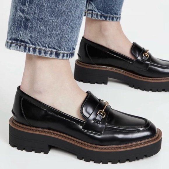 Sam Edelman Shoes - $150 Sam Edelman Laurs Black Leather Chunky Sole Platform Grunge Loafers Size 6